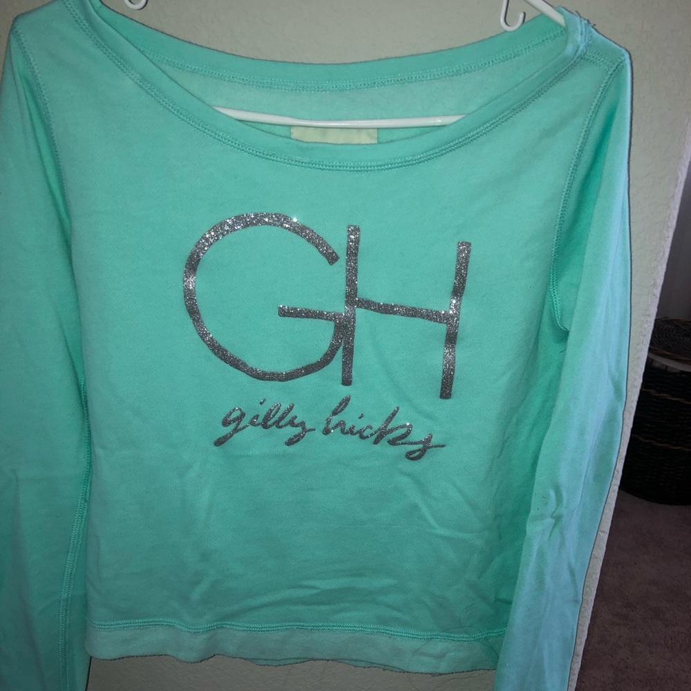 Turquoise Gilly Hicks Boatneck Sweatshirt